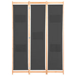Romdeler 3 Paneler Grå 120X170X4 Cm Stoff