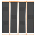Romdeler 4 Paneler Grå 160X170X4 Cm Stoff