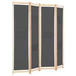 Romdeler 4 Paneler Grå 160X170X4 Cm Stoff