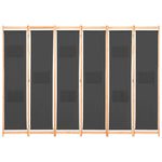 Romdeler 6 Paneler Grå 240X170X4 Cm Stoff