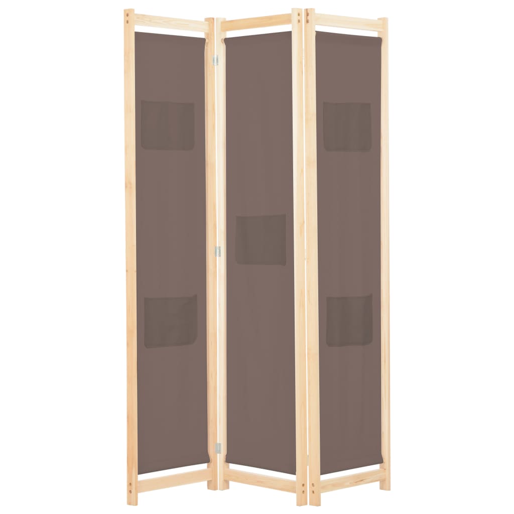 Romdeler 3 Paneler Brun 120X170X4 Cm Stoff