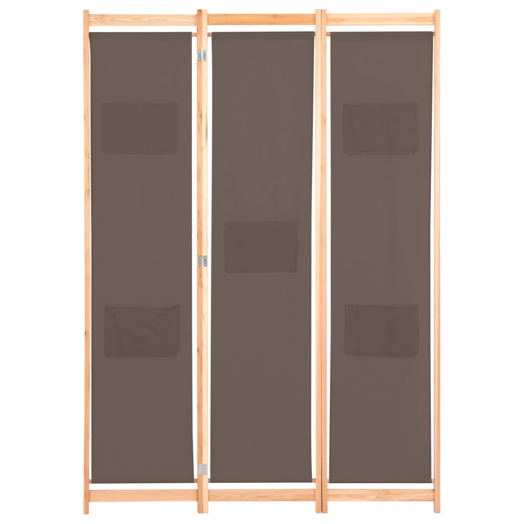 Romdeler 3 Paneler Brun 120X170X4 Cm Stoff