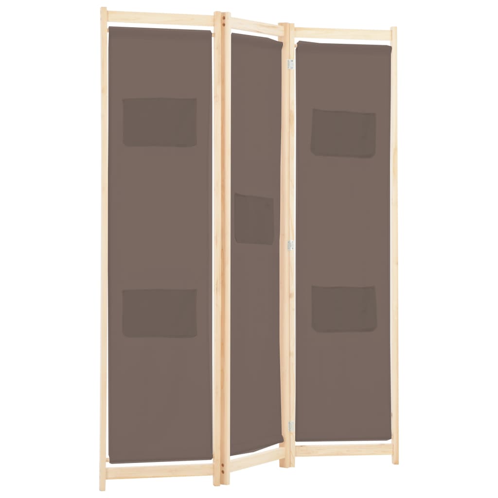 Romdeler 3 Paneler Brun 120X170X4 Cm Stoff