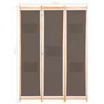 Romdeler 3 Paneler Brun 120X170X4 Cm Stoff