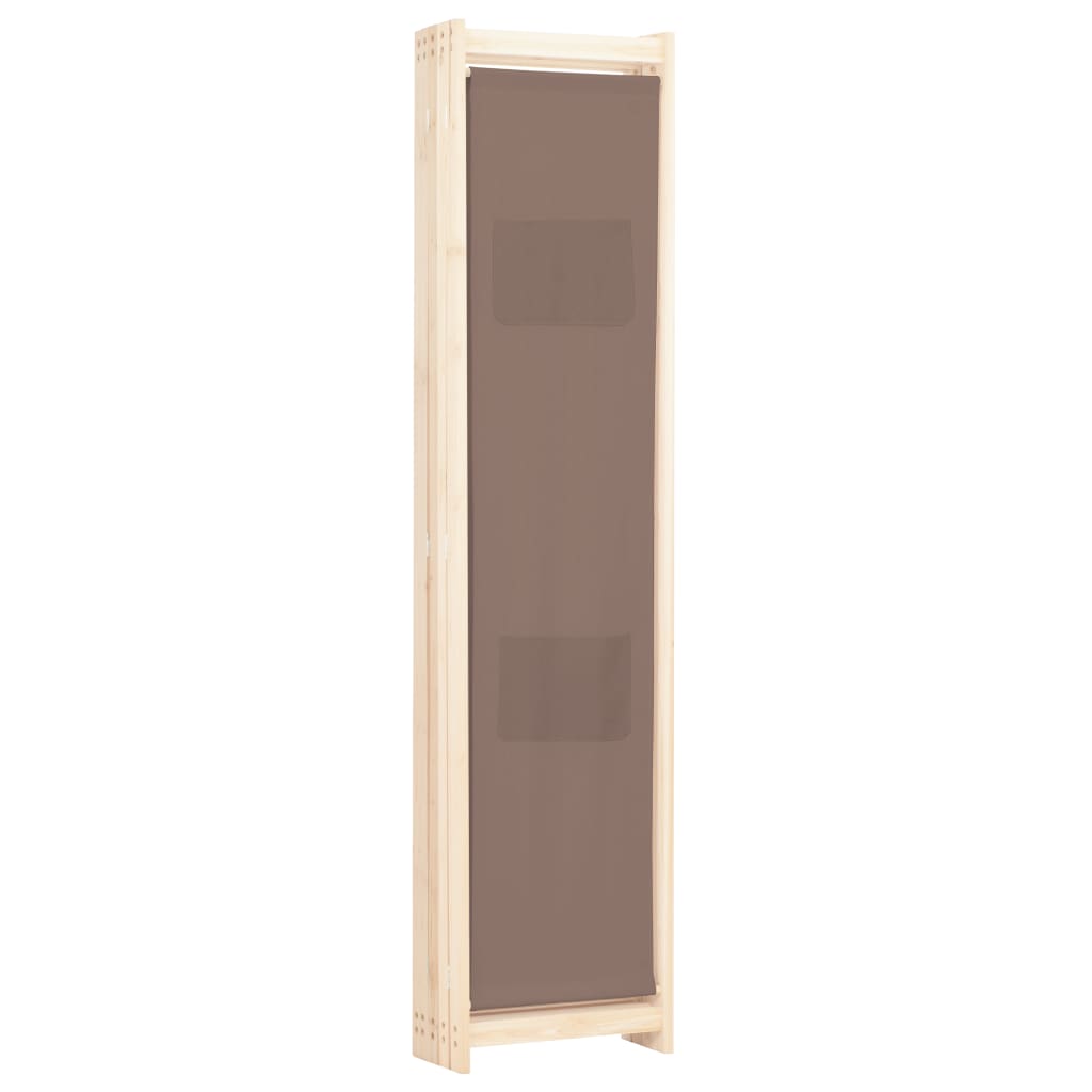 Romdeler 5 Paneler Brun 200X170X4 Cm Stoff