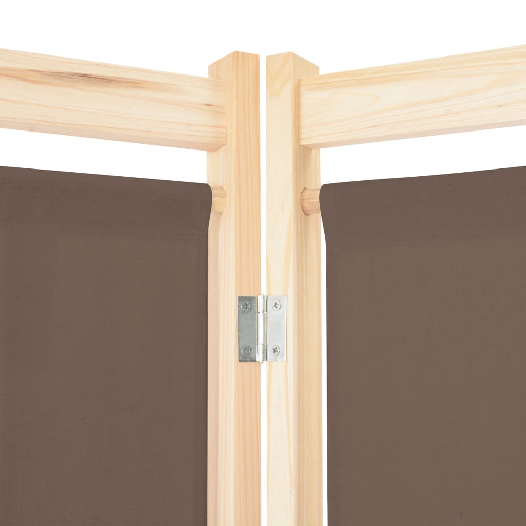 Romdeler 5 Paneler Brun 200X170X4 Cm Stoff