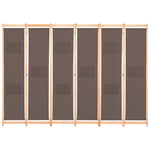 Romdeler 6 Paneler Brun 240X170X4 Cm Stoff