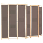 Romdeler 6 Paneler Brun 240X170X4 Cm Stoff