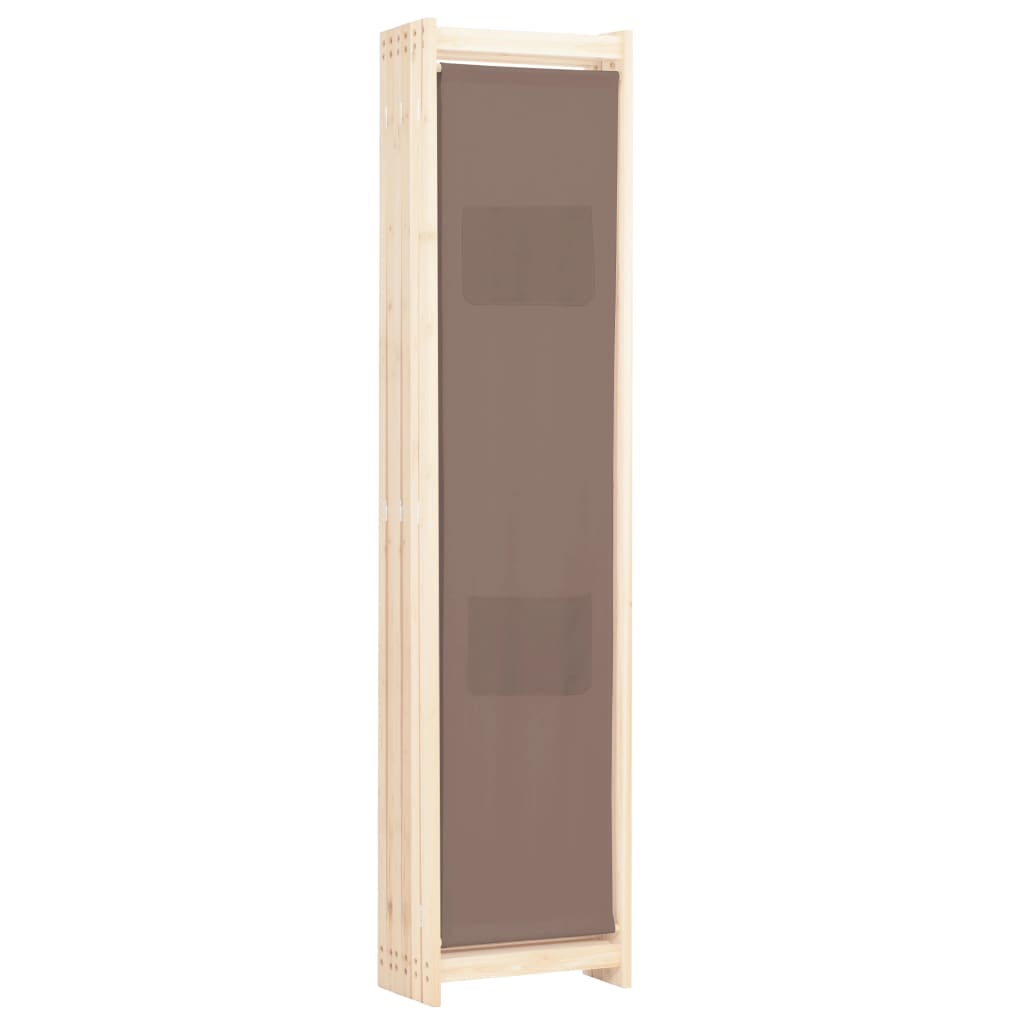 Romdeler 6 Paneler Brun 240X170X4 Cm Stoff