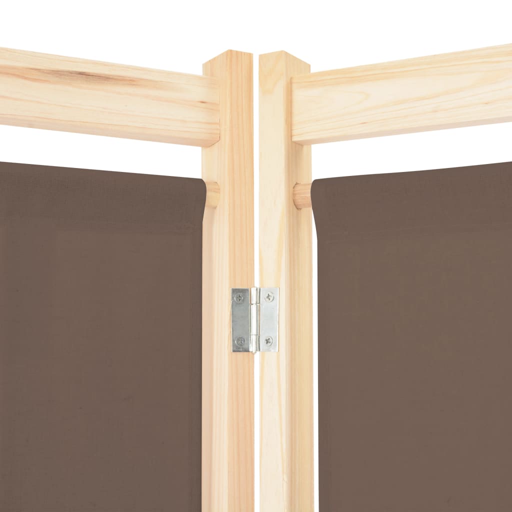 Romdeler 6 Paneler Brun 240X170X4 Cm Stoff