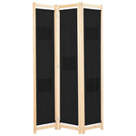 Romdeler 3 Paneler Svart 120X170X4 Cm Stoff