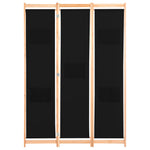 Romdeler 3 Paneler Svart 120X170X4 Cm Stoff