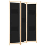 Romdeler 3 Paneler Svart 120X170X4 Cm Stoff