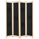 Romdeler 4 Paneler Svart 160X170X4 Cm Stoff