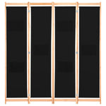 Romdeler 4 Paneler Svart 160X170X4 Cm Stoff