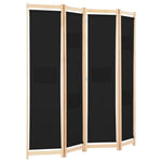 Romdeler 4 Paneler Svart 160X170X4 Cm Stoff