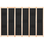 Romdeler 6 Paneler Svart 240X170X4 Cm Stoff