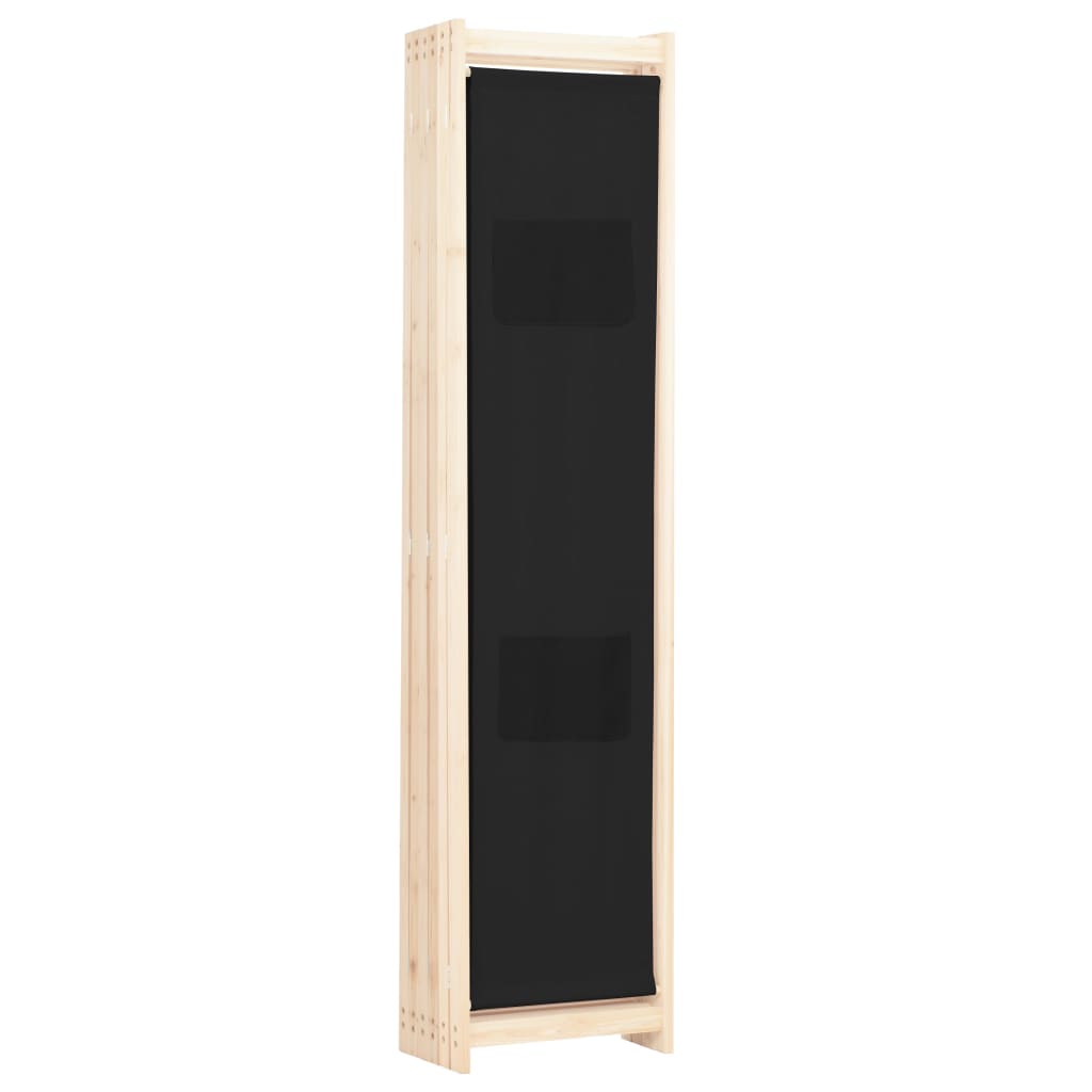 Romdeler 6 Paneler Svart 240X170X4 Cm Stoff
