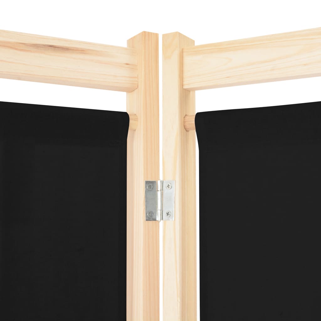 Romdeler 6 Paneler Svart 240X170X4 Cm Stoff