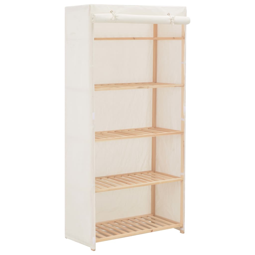 Garderobeskap Hvit 79X40X170 Cm Stoff