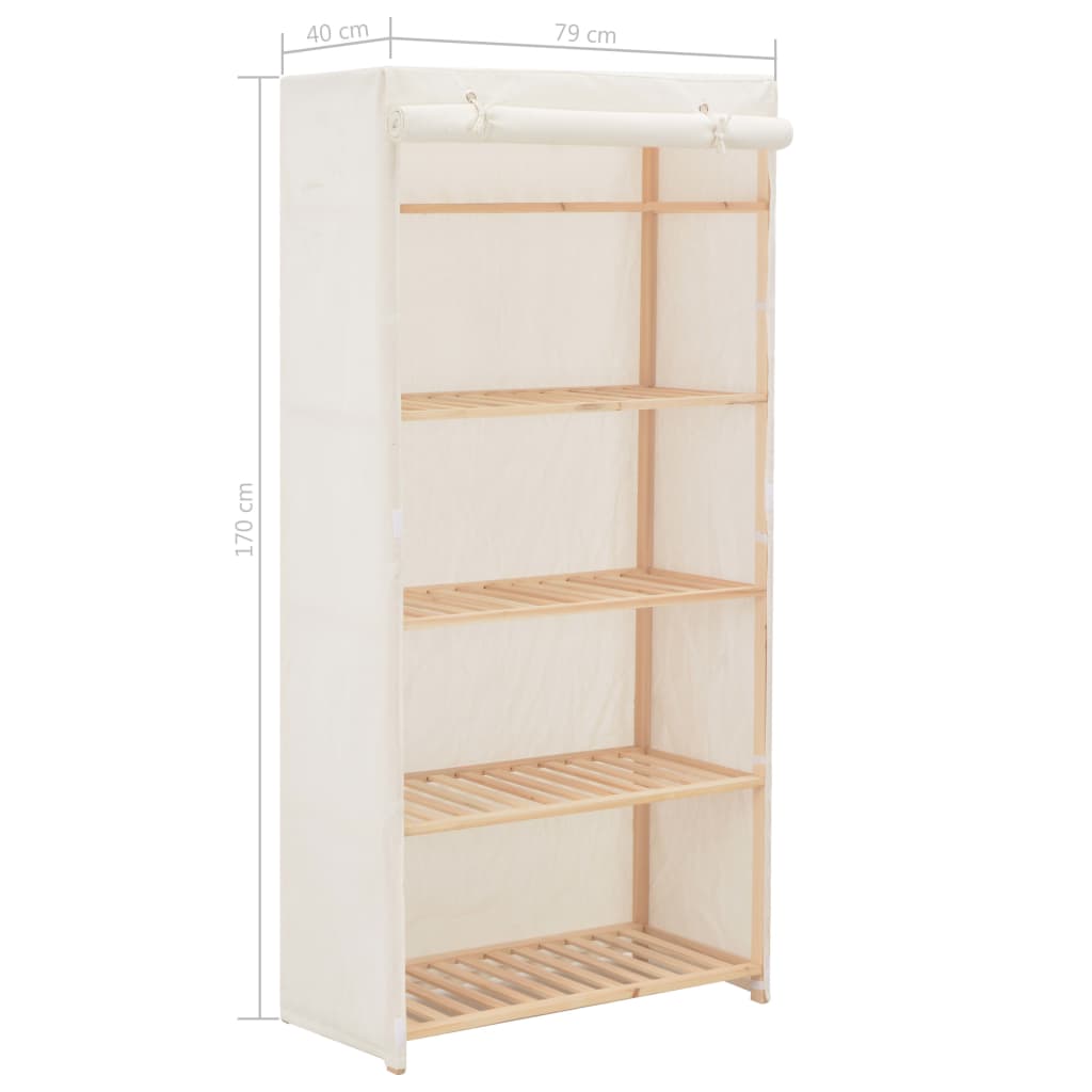 Garderobeskap Hvit 79X40X170 Cm Stoff