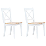 Spisestoler 2 Stk Hvit Og Lys Run Heltre Gummitre