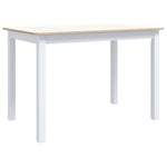 Spisebord Hvit Og Brun 114X71X75 Cm Heltre Gummitre