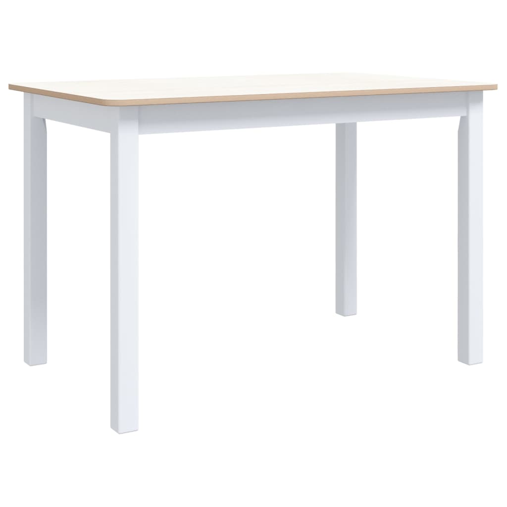 Spisebord Hvit Og Brun 114X71X75 Cm Heltre Gummitre