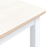 Spisebord Hvit Og Brun 114X71X75 Cm Heltre Gummitre