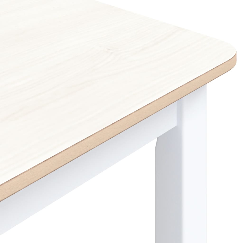 Spisebord Hvit Og Brun 114X71X75 Cm Heltre Gummitre