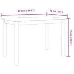 Spisebord Svart 114X71X75 Cm Heltre Gummitre