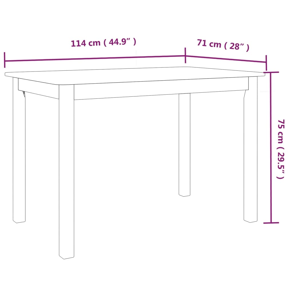 Spisebord Svart 114X71X75 Cm Heltre Gummitre