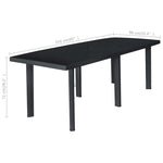 Hagebord Antrasitt 216X90X72 Cm Plast