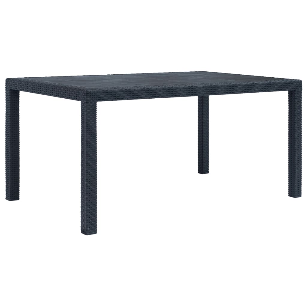 Hagebord Antrasitt 150X90X72 Cm Plast Rottingdesign