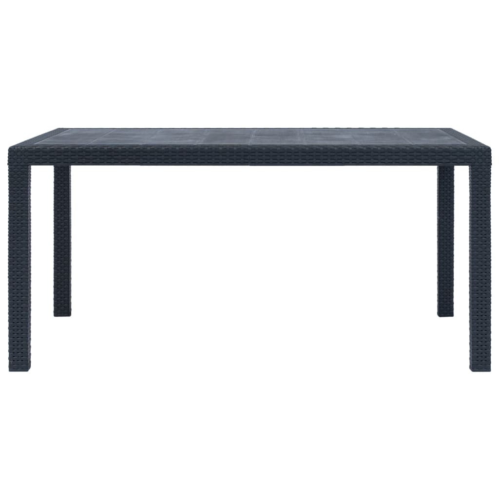 Hagebord Antrasitt 150X90X72 Cm Plast Rottingdesign