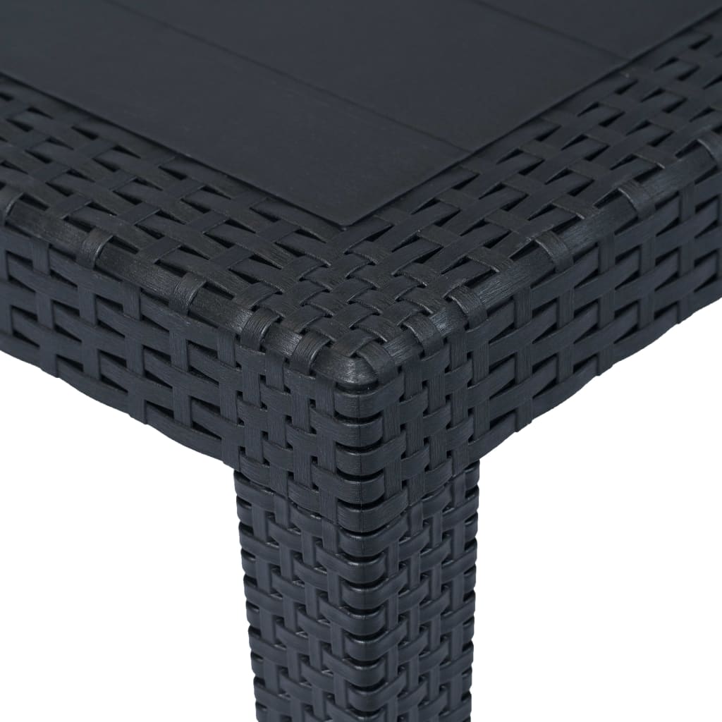 Hagebord Antrasitt 150X90X72 Cm Plast Rottingdesign