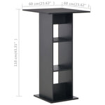 Barbord Svart 60X60X110 Cm