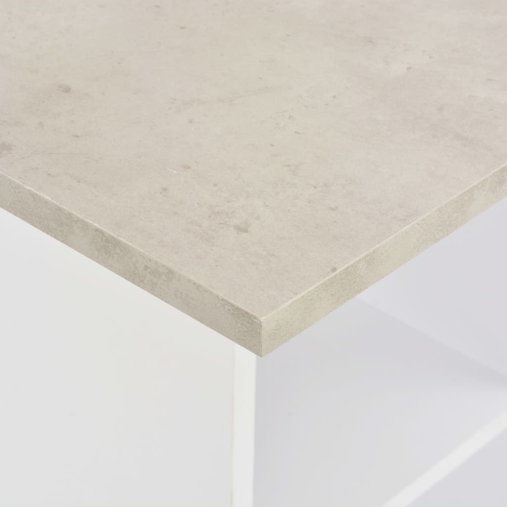 Barbord Hvit Og Betong 60X60X110 Cm