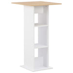 Barbord Hvit Og Sonoma Eik 60X60X110 Cm