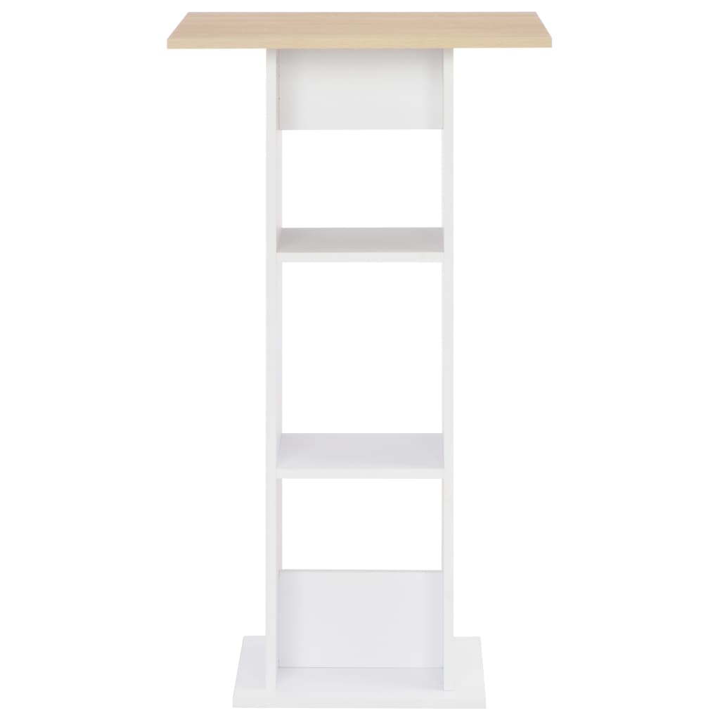 Barbord Hvit Og Sonoma Eik 60X60X110 Cm