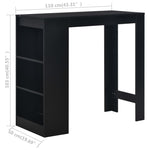 Barbord Med Hylle Svart 110X50X103 Cm