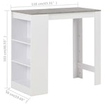 Barbord Med Hylle Hvit 110X50X103 Cm