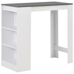 Barbord Med Hylle Hvit 110X50X103 Cm