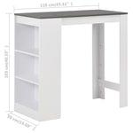 Barbord Med Hylle Hvit 110X50X103 Cm