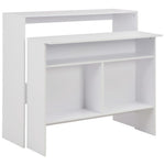 Barbord Med 2 Bordplater 130X40X120 Cm Hvit
