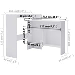 Barbord Med 2 Bordplater 130X40X120 Cm Hvit