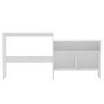 Barbord Med 2 Bordplater 130X40X120 Cm Hvit