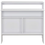 Barbord Med 2 Bordplater 130X40X120 Cm Hvit