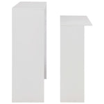 Barbord Med 2 Bordplater 130X40X120 Cm Hvit