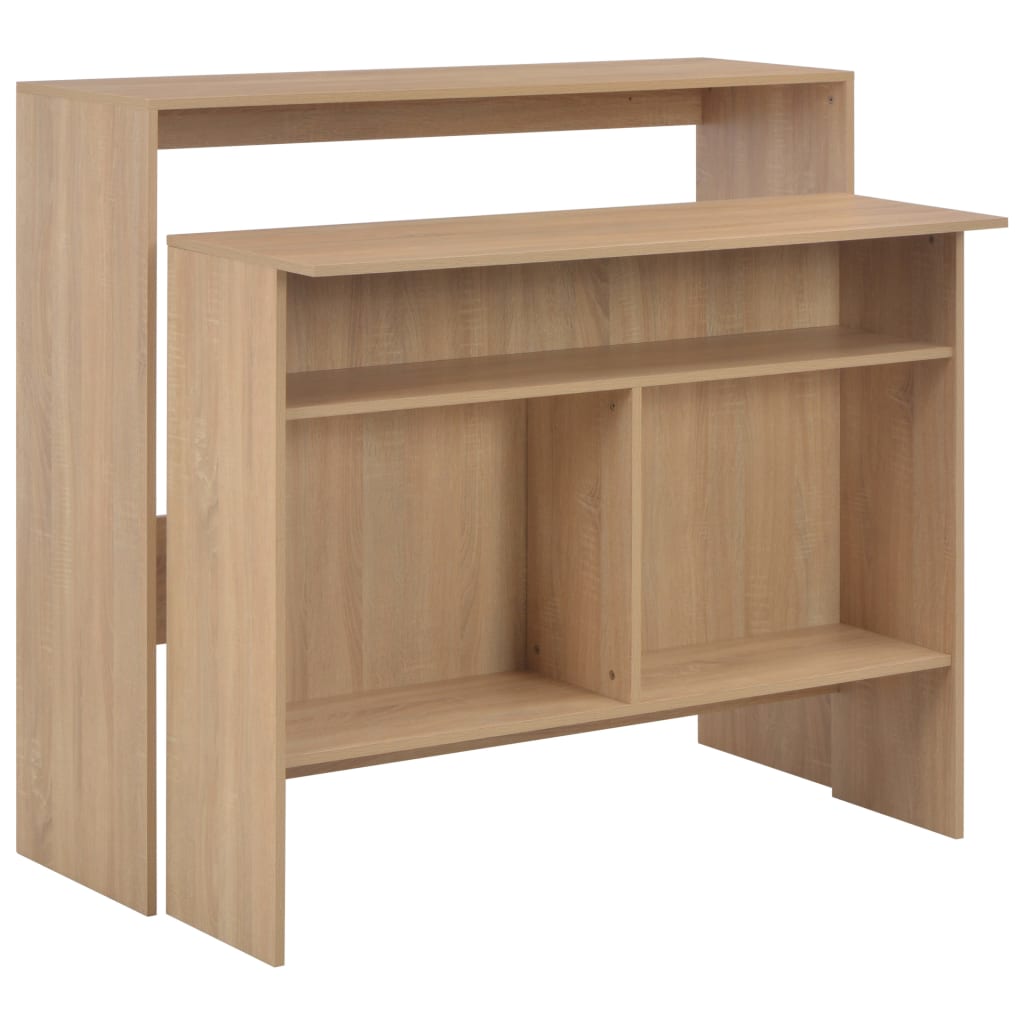 Barbord Med 2 Bordplater 130X40X120 Cm Eik